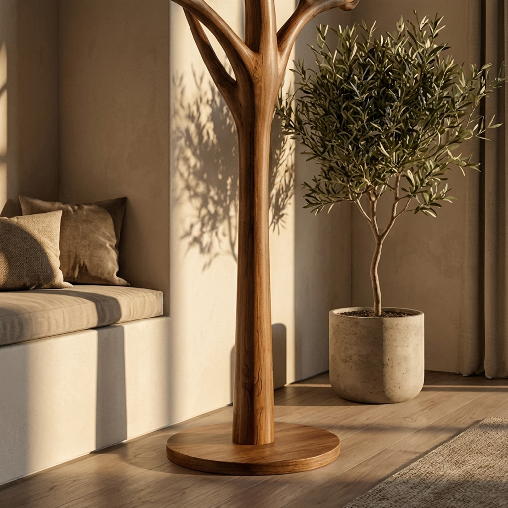 Rustic Tree Coat Stand Entryway Living Room Mudroom