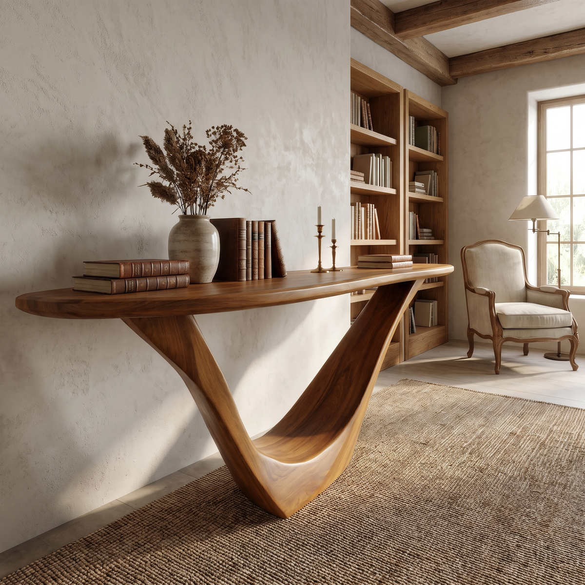 Aerovyn Sculpted Solid Wood Console Table
