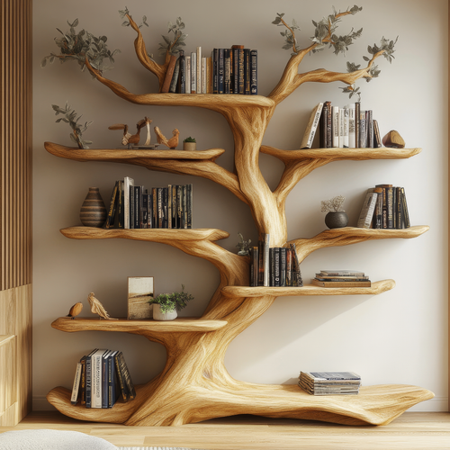 Arborelle Sculpted Solid Wood Tree Bookshelf