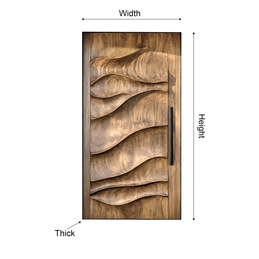 Arvexa Sculpted Solid Wood Rectangular Single Door
