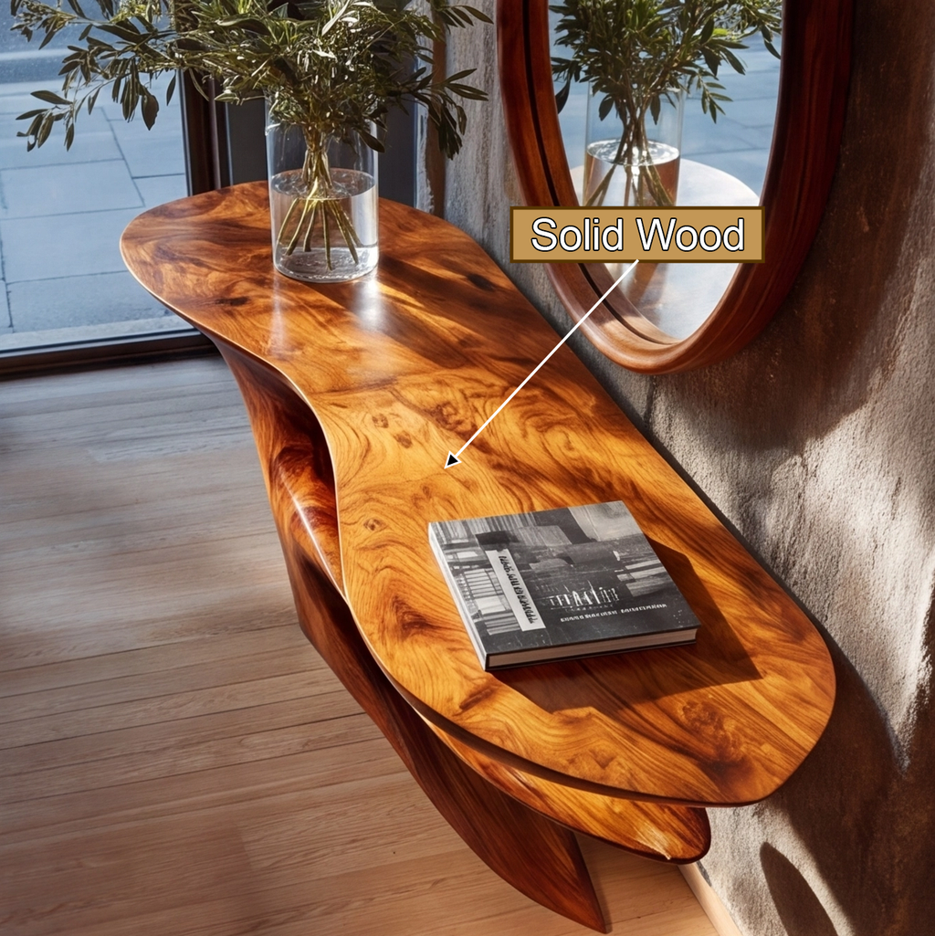 Zorathis Sculpted Solid Wood Console Table
